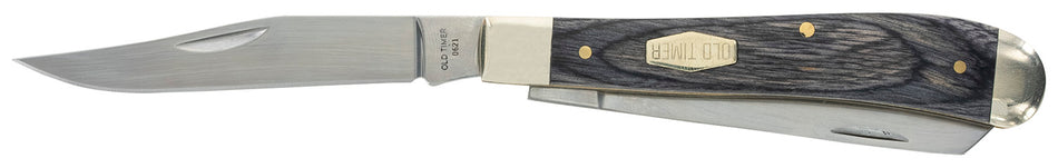 Old Timer Heritage Series Trapper 1135990 940T Folding 3" D2 Steel Blade Gray Laminate Handle