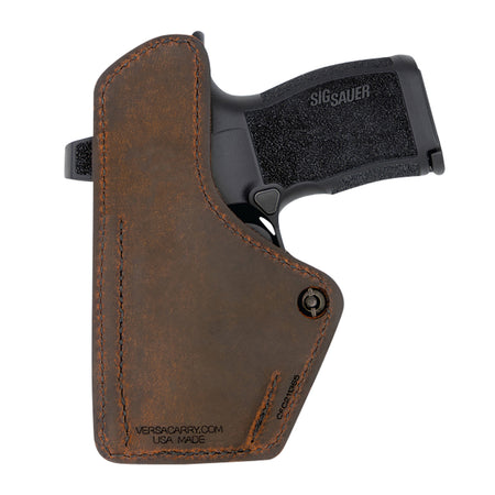 Versacarry 1CC2621G43 Compound Custom Inside Waistband Holster Brown Polymer Fits Glock 43 RH