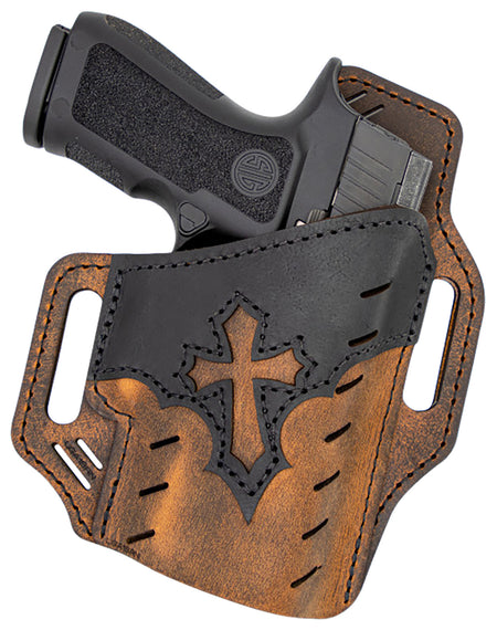 Versacarry UGA2BRN Guardian Arc Angel OWB Holster Size 02 Black/Brown Leather Belt Slide RH