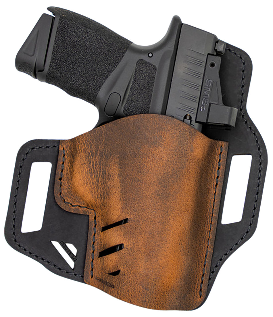 Versacarry RR1103 Rough Rider OWB Leather Belt Slide Holster Size 03 Black/Brown