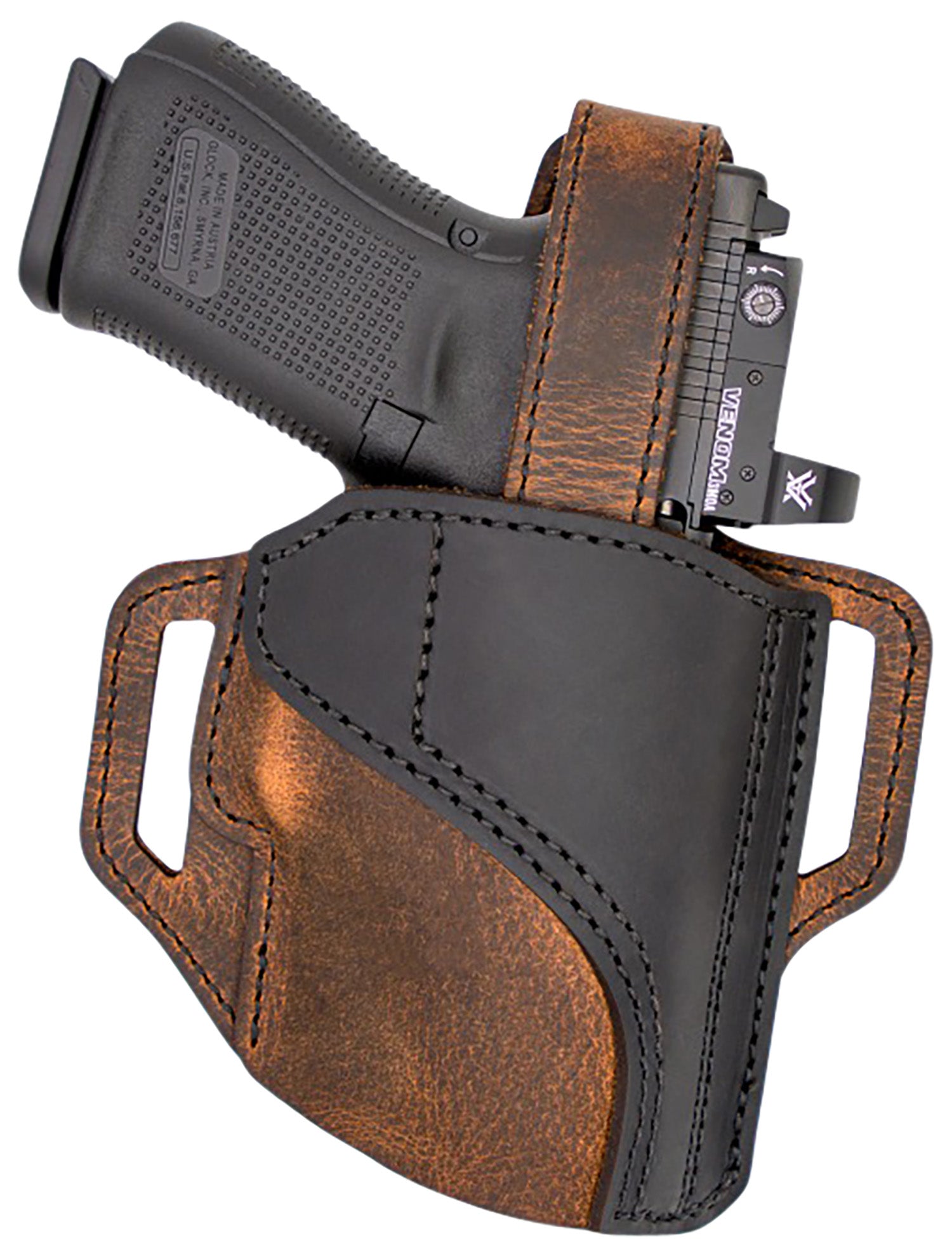 Versacarry TR22123 Trooper OWB Leather Belt Slide Holster Size 02 Right Hand