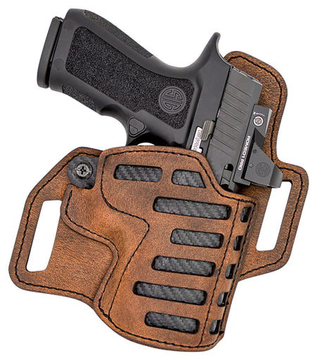 Versacarry Compound OWB Holster Size 01 Brown Water Buffalo Leather Belt Slide