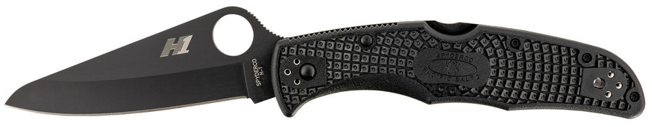 Spyderco C91PBBK2 Pacific Salt 2 3.78" Plain Drop Point H2 Steel Black Blade Black Textured FRN Handle w/ Clip