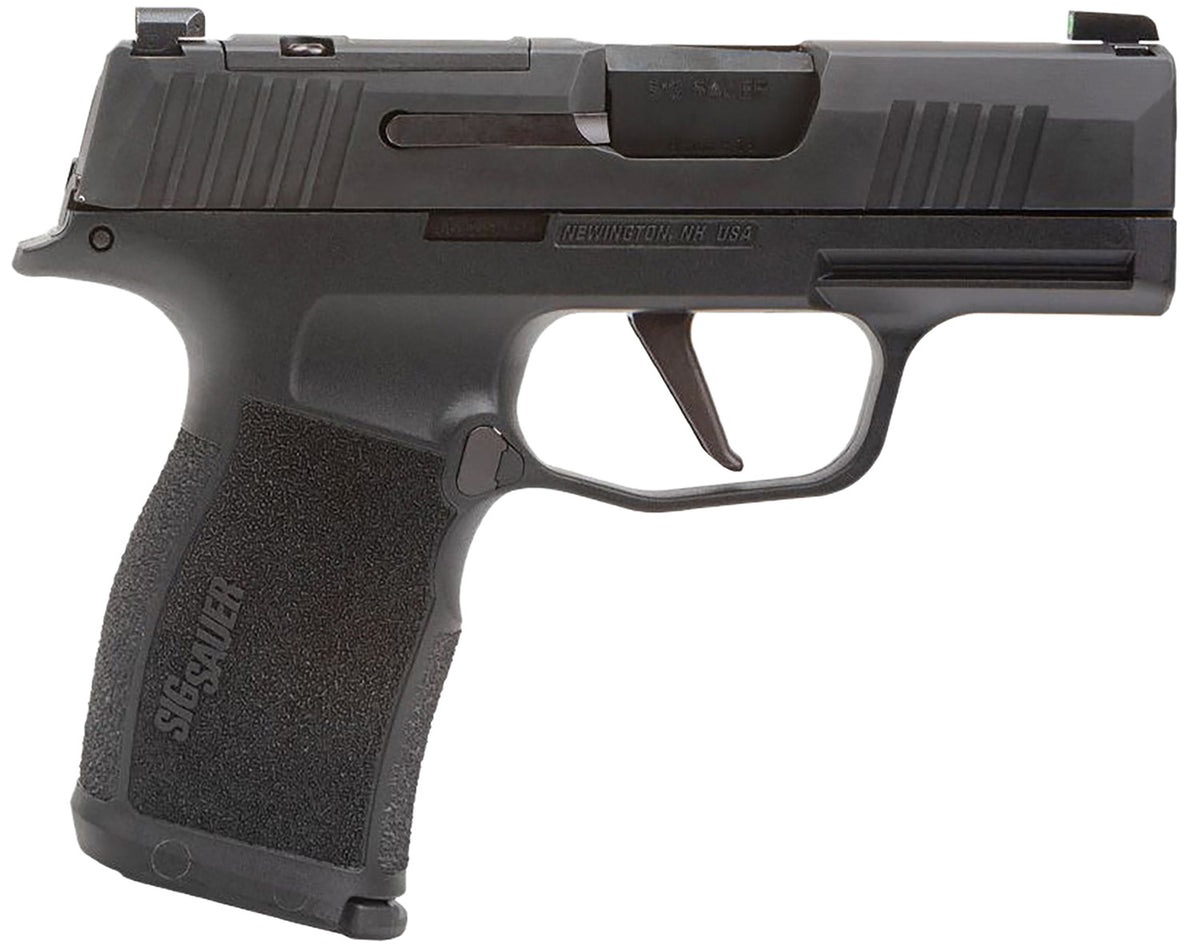 Sig Sauer P365X 9mm Luger 12+1 Pistol, 3.10" Black Nitron Optic Ready Serrated Slide, Stainless Steel Frame w/Beavertail, Black Polymer Grips