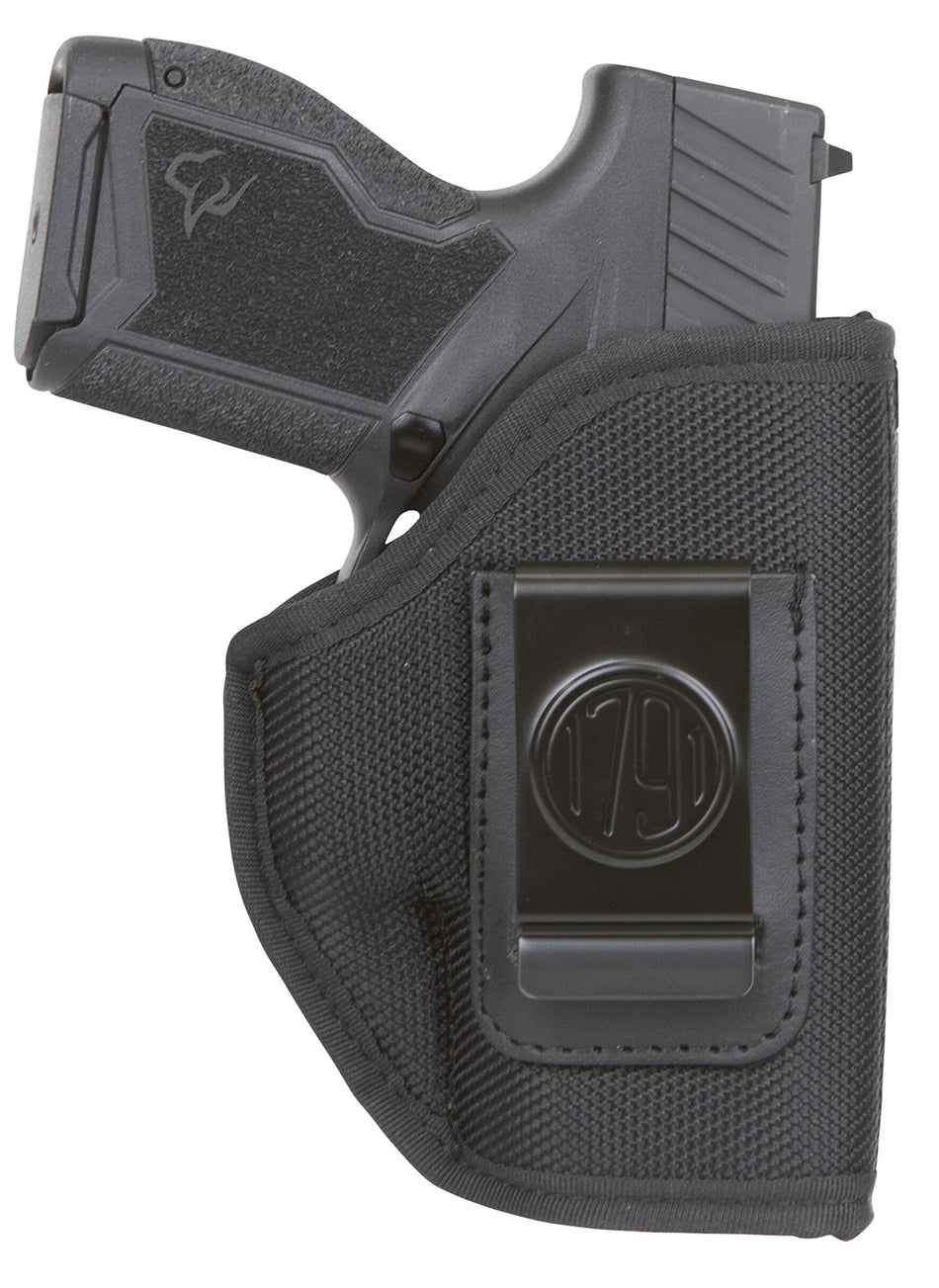 1791 Gunleather PNIWB1BLKR Premium Nylon IWB Size 01 Black Belt Clip Right Hand Optic Ready