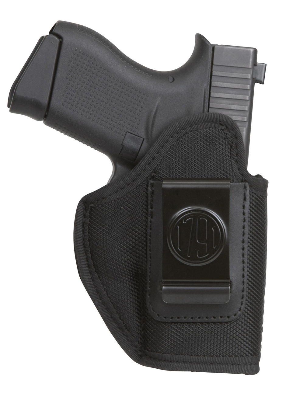 1791 Gunleather PNIWB3BLKR Premium Nylon IWB Size 03 Black Belt Clip Right Hand Sig P365 Compatible