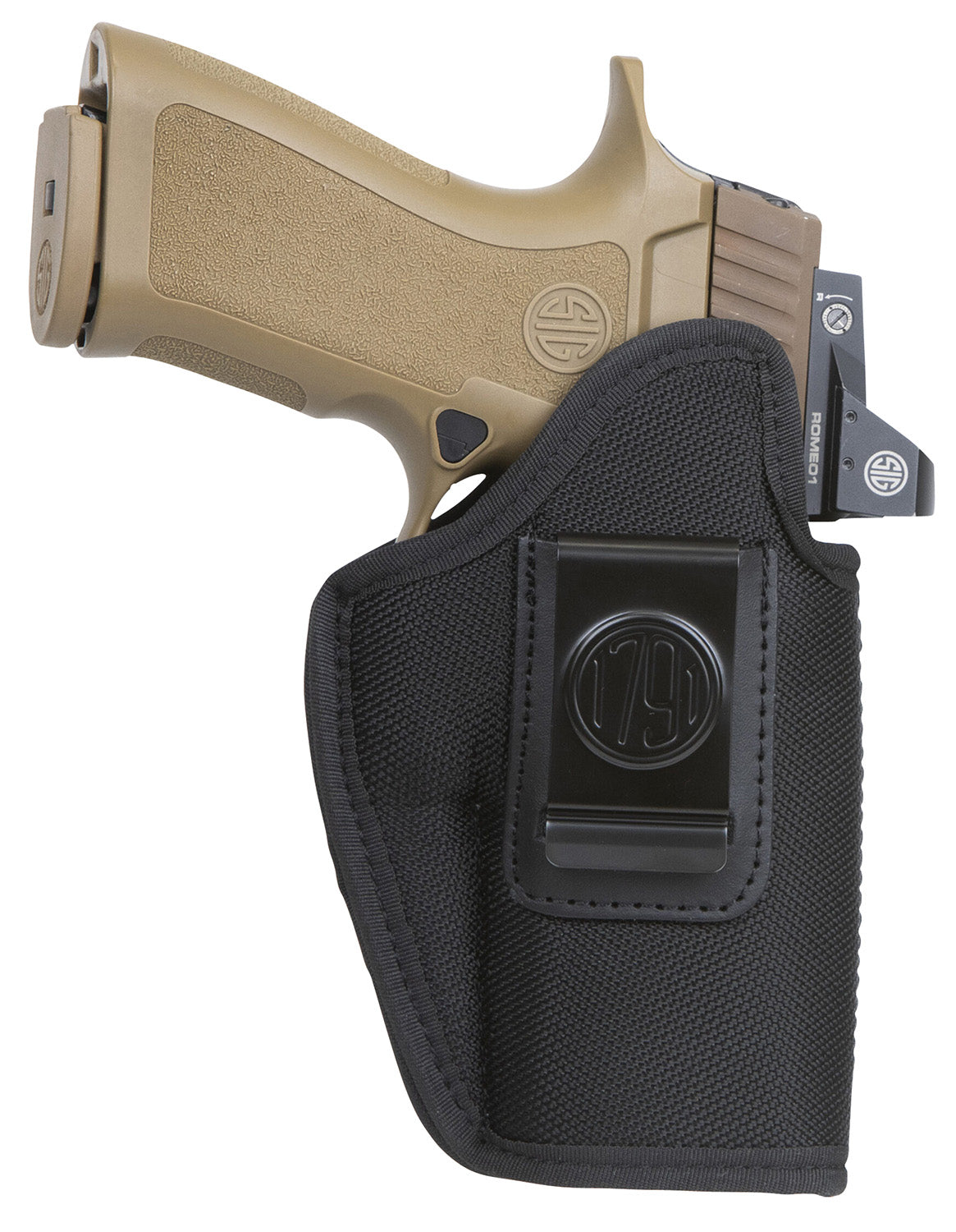 1791 Gunleather PNIWB5BLKL Premium Nylon IWB Size 05 Black Clip-On Left Hand Fits Glock 29 30