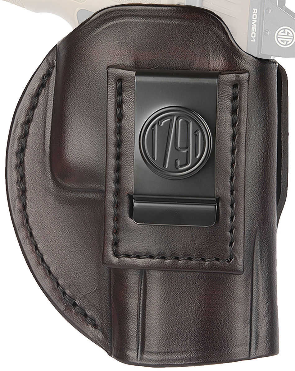 1791 Gunleather 4WH6SBRR 4-Way Concealment Holster Size 06 Signature Brown Leather Belt Clip - Glock 21/Sig P225 RH