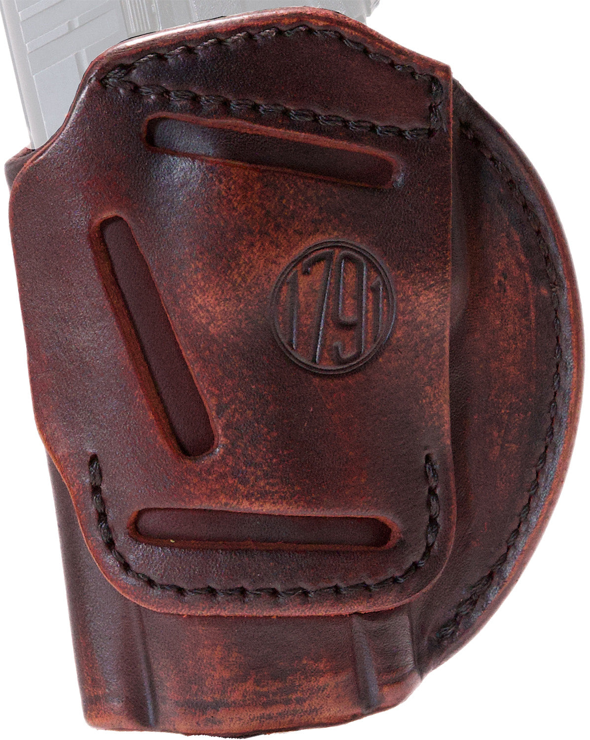 1791 Gunleather 4WH6VTGR 4-Way Concealment Holster Size 06 Vintage Leather Belt Clip - Glock 21/Walther PDP RH