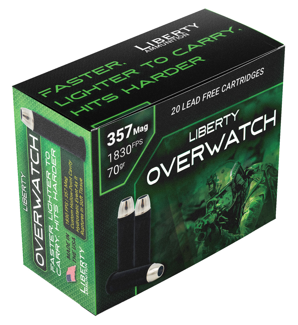 Liberty Ammunition .357 Magnum LAOW357701830 OverWatch Open Cavity Design 70 Grain