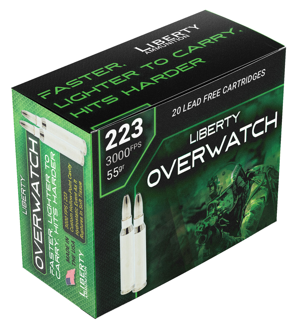 Liberty Ammunition .223 Remington LAOW223553000 OverWatch Fragmenting Hollow Point 55 Grain
