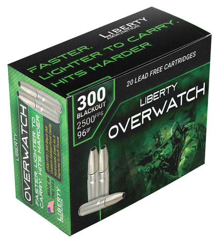 Liberty Ammunition .300 AAC Blackout LAOW300962500 OverWatch Open Cavity Design 96 Grain