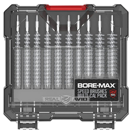 Real Avid Bore-Max Speed Brush Set Multi-Caliber Nickel Plated AVBMSBS