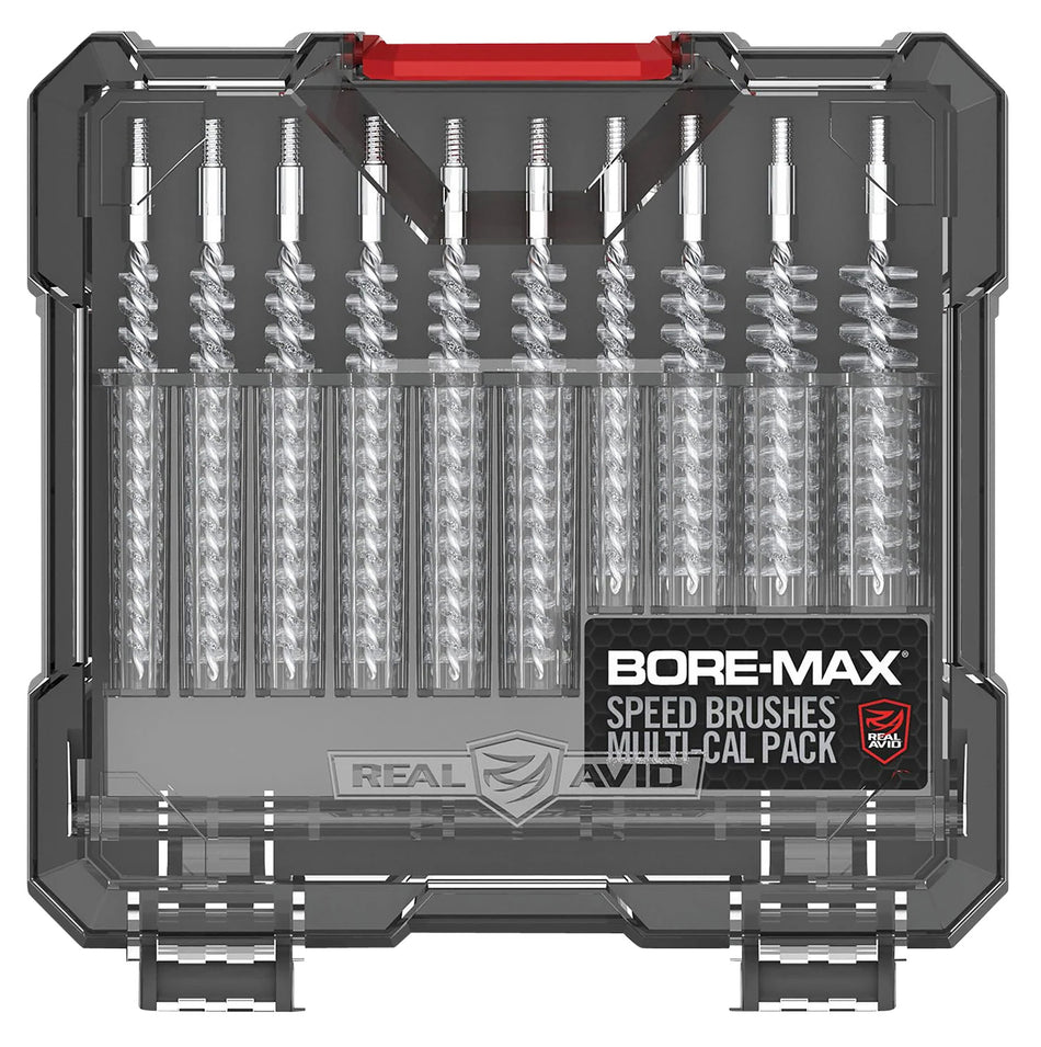 Real Avid Bore-Max Speed Brush Set Multi-Caliber Nickel Plated AVBMSBS