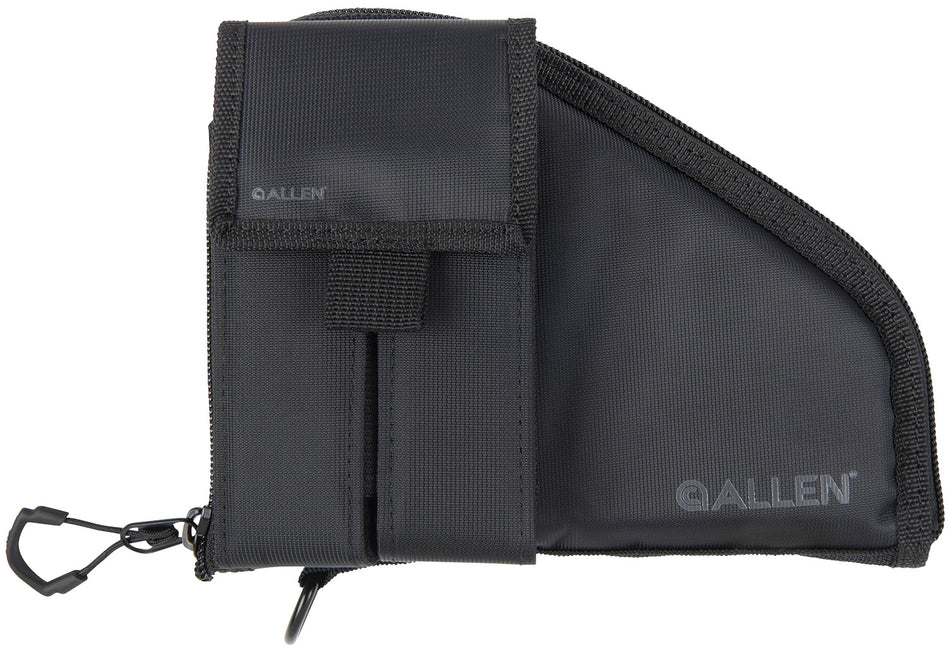 Allen 78-7 Compact Pistol Case with Detachable Mag Pouch Black Nylon 8"