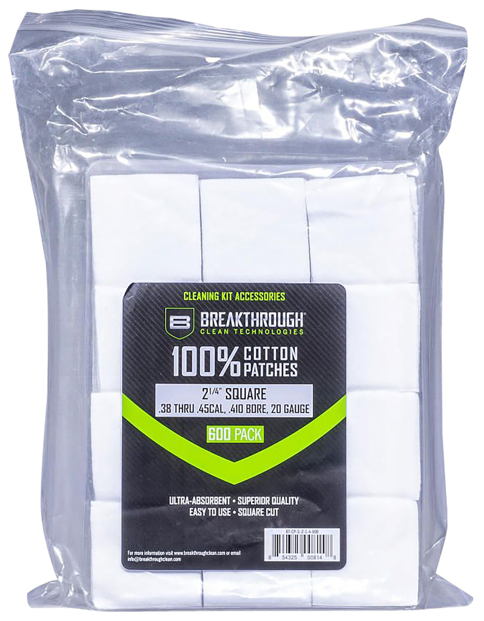 Breakthrough Clean 38-45 Cal/.410-20 Gauge Square Cleaning Patches 600 Pieces BTCPS214600