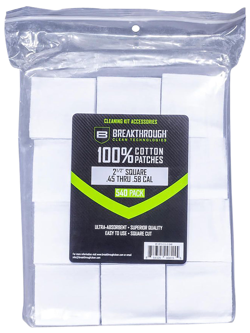 Breakthrough Clean 45/54 Cal Square Cleaning Patches 540 Pieces BTCPS212540
