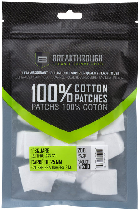 Breakthrough Clean .22-243 Cal Square Cleaning Patches 200 Pieces BTCPS1200