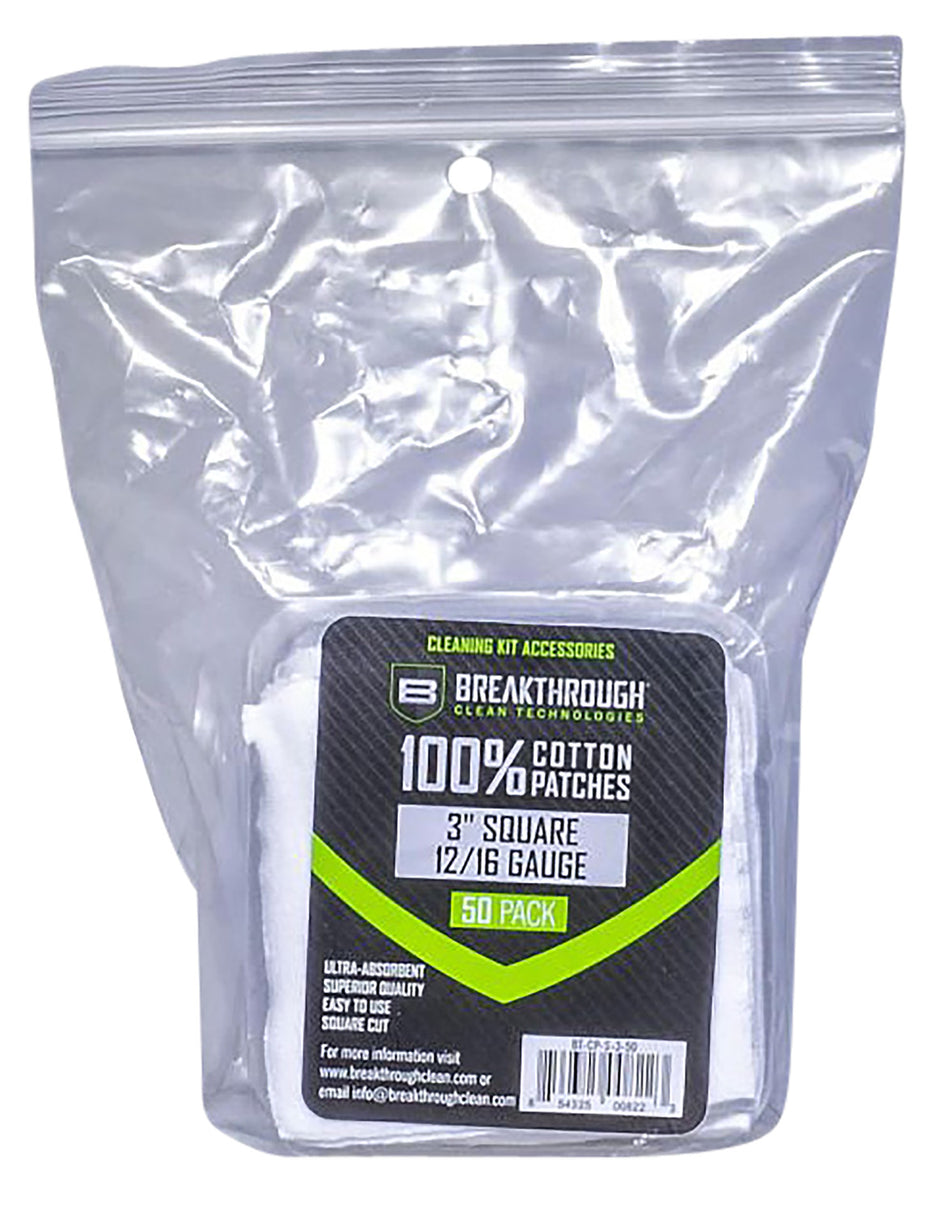 Breakthrough Clean 12-16 Gauge Square Cleaning Patches 50 Pieces BTCPS350