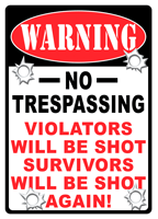 Rivers Edge No Trespassing Warning Tin Sign 12 x 17 Inches