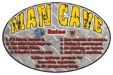Rivers Edge 12x17 Embossed Tin Sign Mancave Rules
