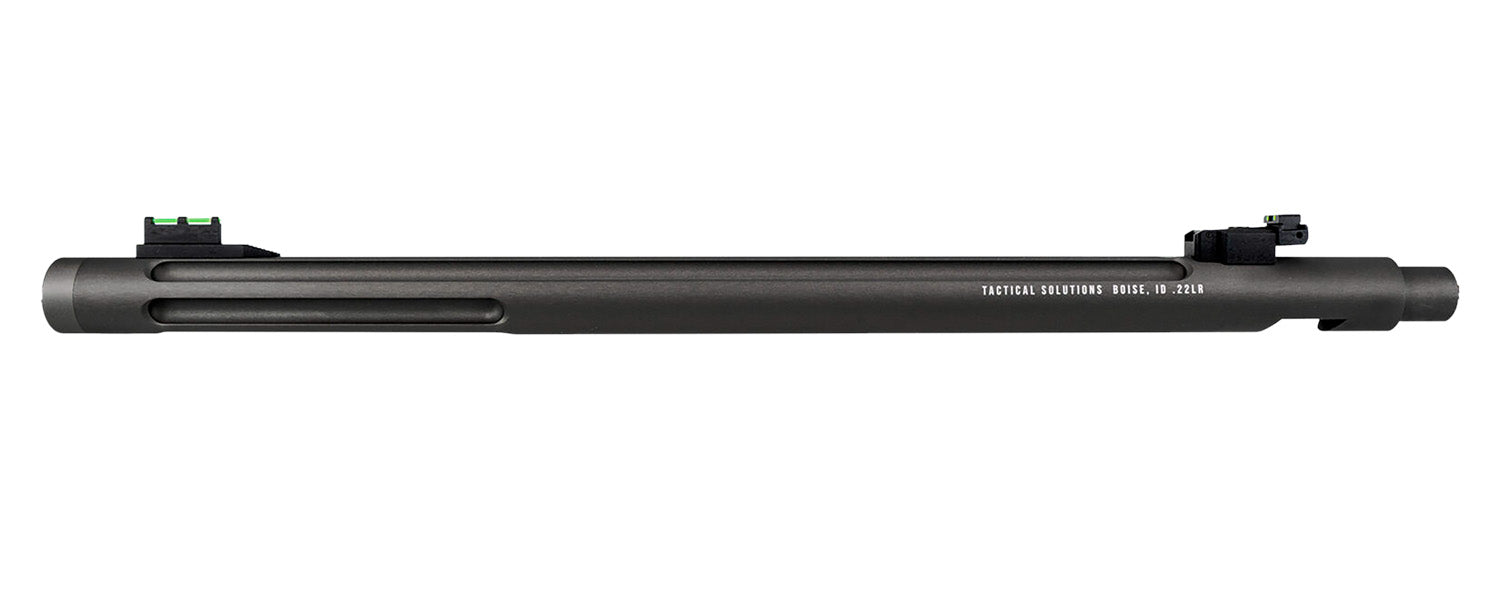 Tactical Solutions X-Ring Open Sight Barrel 22 LR 16.5" Matte Black Fluted Threaded Fiber Optic Fits Ruger 10/22