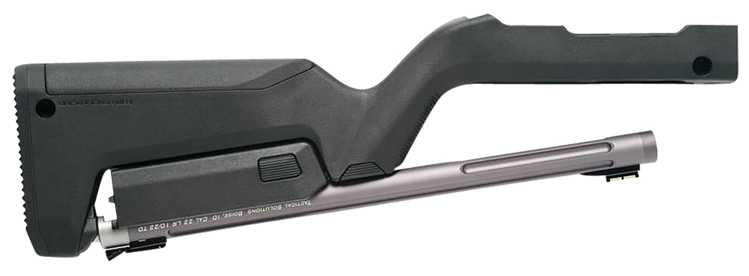 Tactical Solutions X-Ring Takedown Barrel & Magpul Backpacker Stock Combo 22 LR 16.5" Gunmetal Gray Fluted Threaded Fiber Optic Ruger 10/22 Takedown