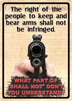 Rivers Edge Right to Bear Arms 12"x17" Embossed Tin Sign