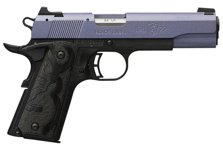 Browning 1911 Black Label Full Size 22 LR Pistol, Crushed Orchid Cerakote Slide, 4.25" Barrel