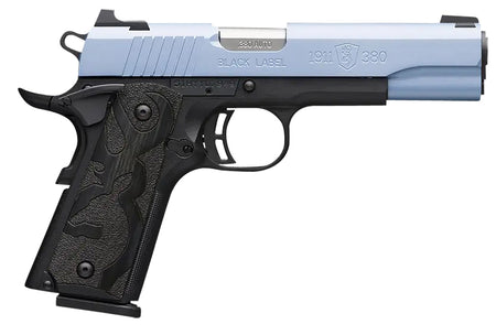 Browning 1911-380 Black Label Full Size 380 ACP Pistol, Polar Blue Cerakote Slide