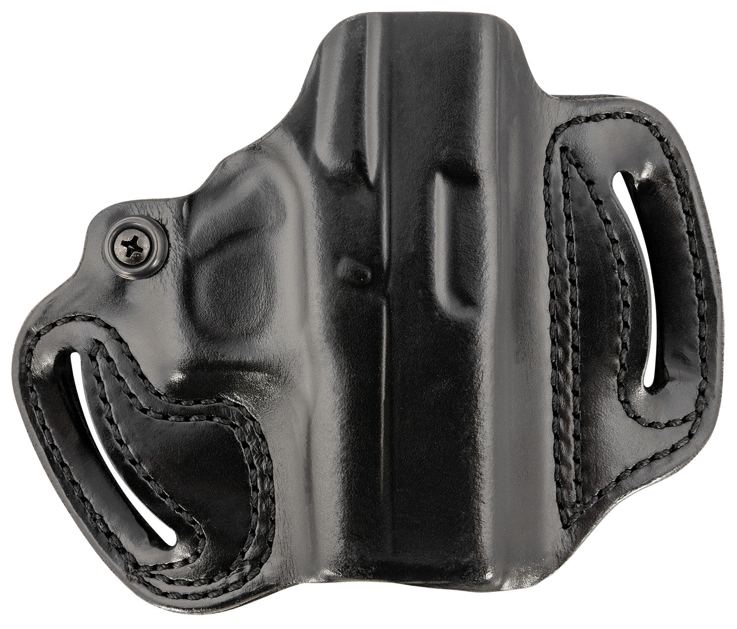 DeSantis Mini Slide OWB Black Leather Belt Slide Holster Glock 43/43X/48 1.75" Belt RH