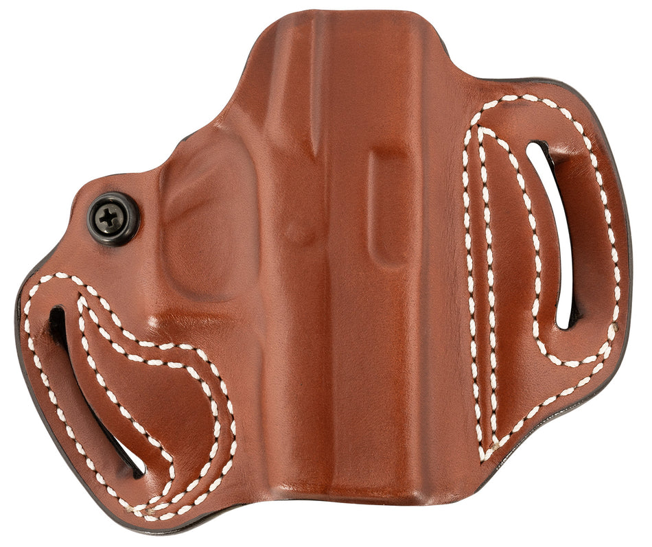DeSantis Mini Slide OWB Tan Leather Holster Fits Glock 43/43x/48 1.75" Belt Right Hand