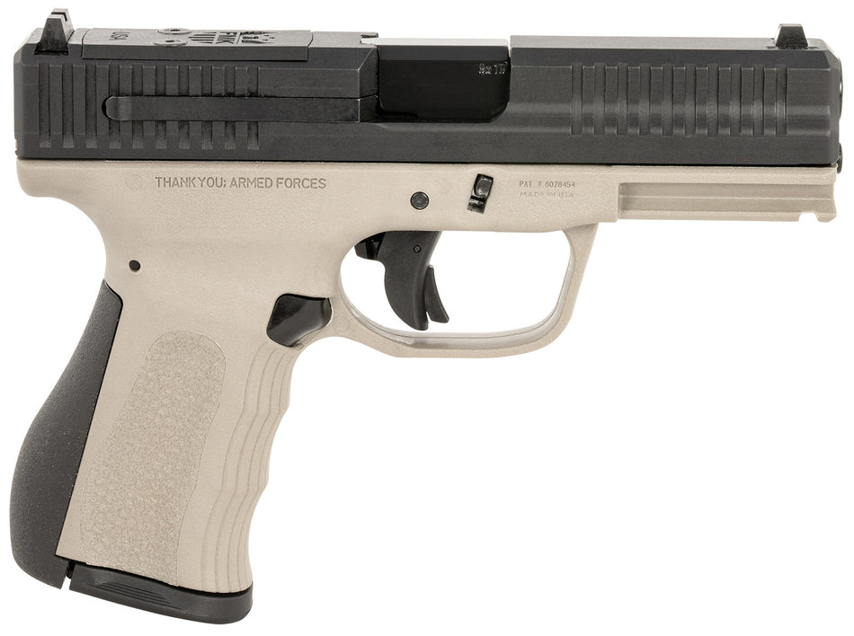 FMK G3 9mm Luger Pistol, 14+1 Capacity, 4" Stainless Barrel, Optic-Cut Slide, Titanium Gray Frame