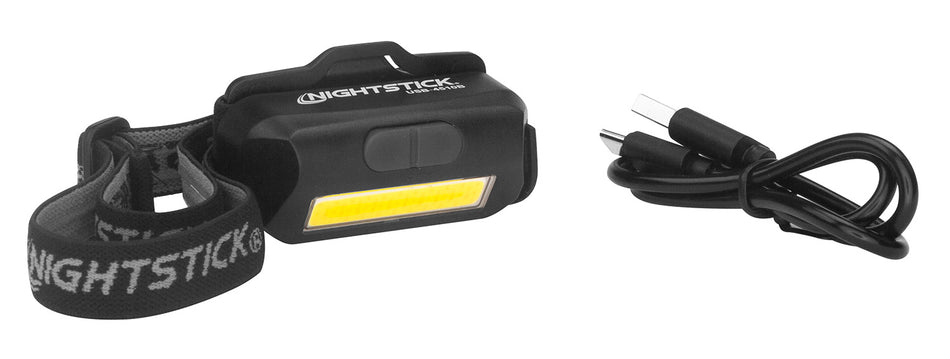 Nightstick USB4510B Rechargeable Multi-Flood Headlamp Black Strap 35/60/250 Lumens Multi-Color LED