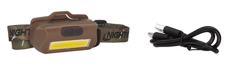Nightstick USB4510F Rechargeable Multi-Flood Headlamp FDE/Camo 35/60/250 Lumens Multi-Color LED