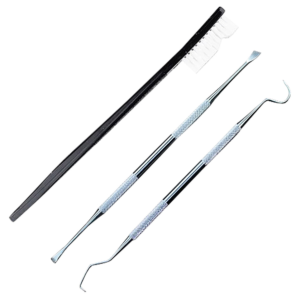 KleenBore 3-Piece Pick and Brush Firearm Cleaning Tool Set Stainless Steel & Nylon