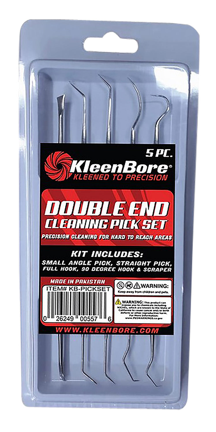 KleenBore 5-Piece Double End Stainless Steel Firearm Cleaning Pick & Hook Set