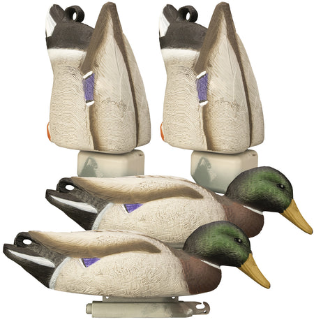 Higdon Magnum Mallard Feeder Decoy Pack Foam Filled UV Painted Multi-Color 4 Pack