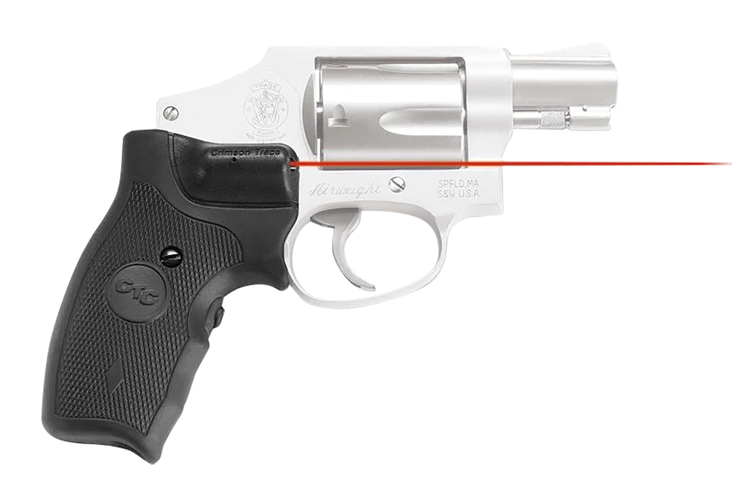 Crimson Trace Lasergrips 011150 Red Laser for S&W J-Frame Round Butt, Extended Polymer