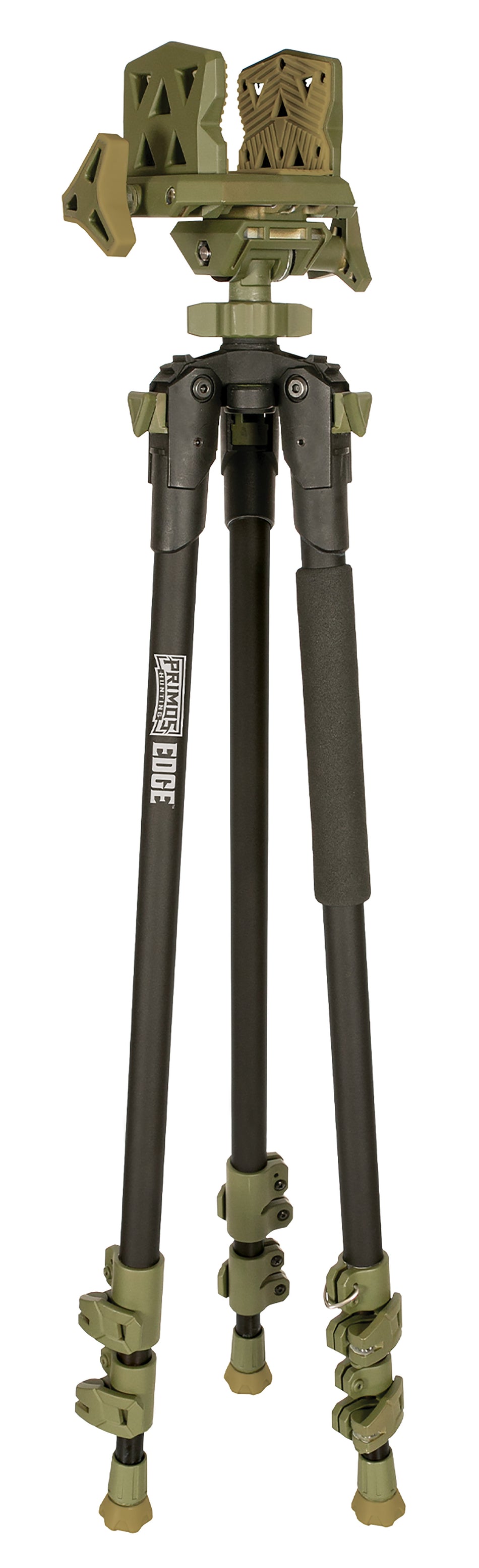 Primos Edge Aluminum Tripod Shooting Stick, 360 Panning Gun Clamp, Dark Earth, 31"-59"