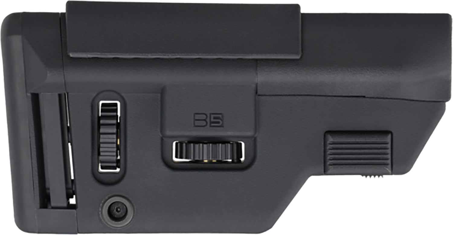 B5 Systems Black Precision Collapsible Stock with Cheek Riser for AR-Platform
