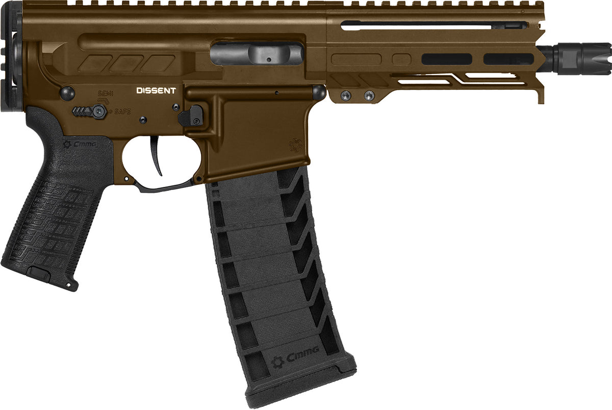 CMMG Dissent MK4 9mm Luger Pistol, 33+1 Capacity, 6.50" Barrel, Midnight Bronze, M-LOK Handguard
