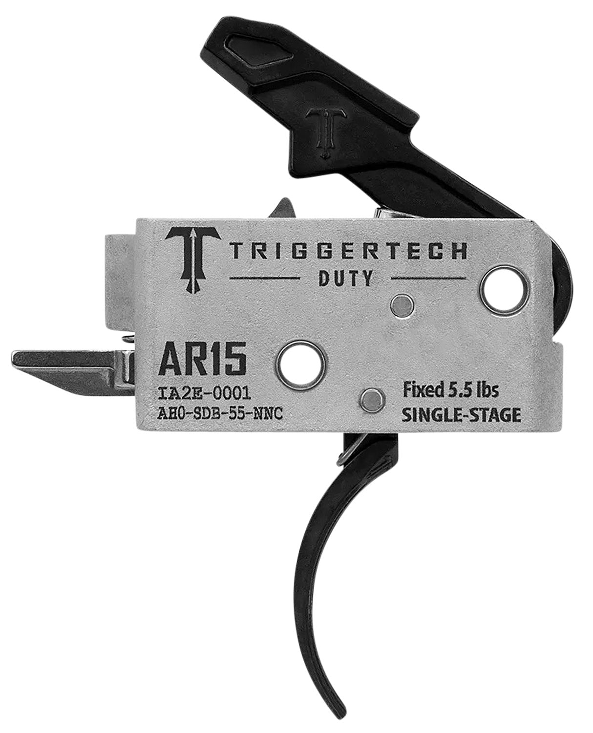 TriggerTech Duty Mil-Spec Single-Stage Curved AR-15 Trigger, 5.5 lb Draw Weight