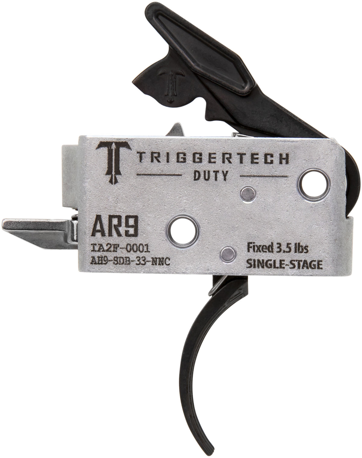 TriggerTech AR-9 Duty Curved Trigger Single-Stage 3.5 lbs Draw Weight