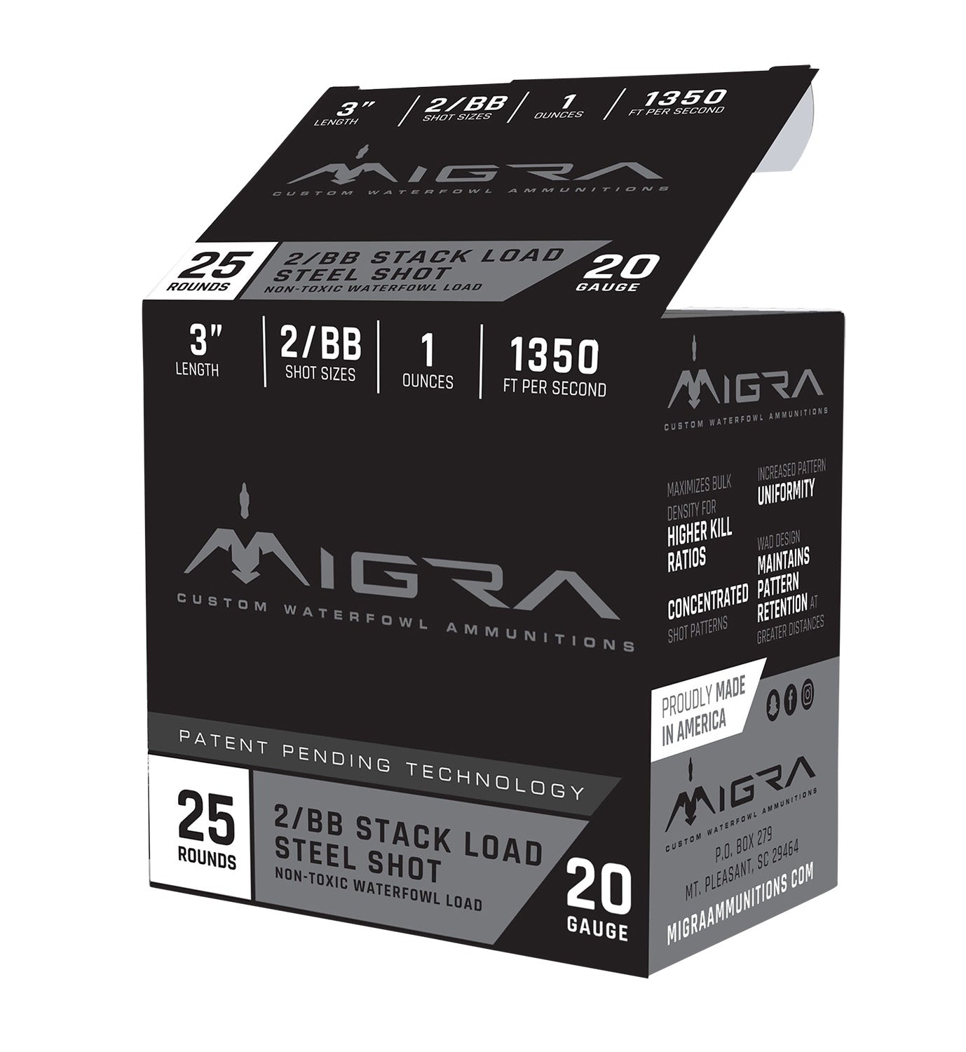 Migra 20 Gauge Shotgun Shells Staxd Combinational Hunting #4 / 6 1 oz 3 in