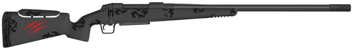 Fierce Firearms Rival XP 7mm Rem Mag 22" Carbon Fiber Rifle, Black Titanium, Blackout Camo Stock, Radial TI Muzzle Brake