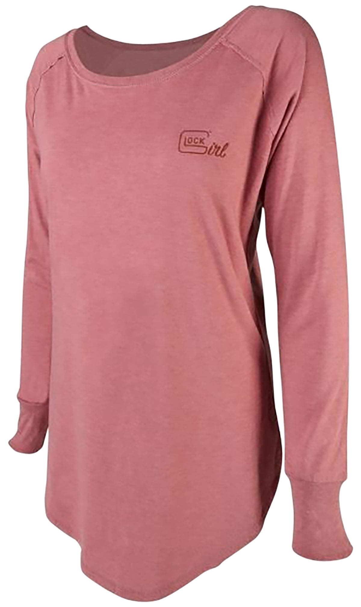 Glock AP960347 Girl Confidence Blush Cotton Blend Long Sleeve Tunic Large