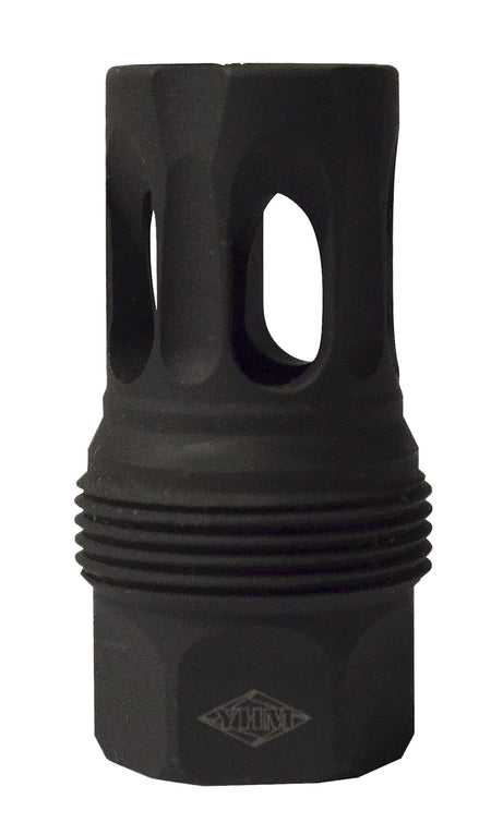 YHM 444524B sRx Quick Detach Flash Hider Short Black Phosphate Steel with 11/16"-24 TPI Thread