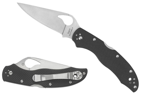 Spyderco BY01GPS2 Byrd Harrier 2 3.39" Part Serrated Stonewashed 8Cr13MoV Drop Point Blade Black G10 Handle w/ Clip