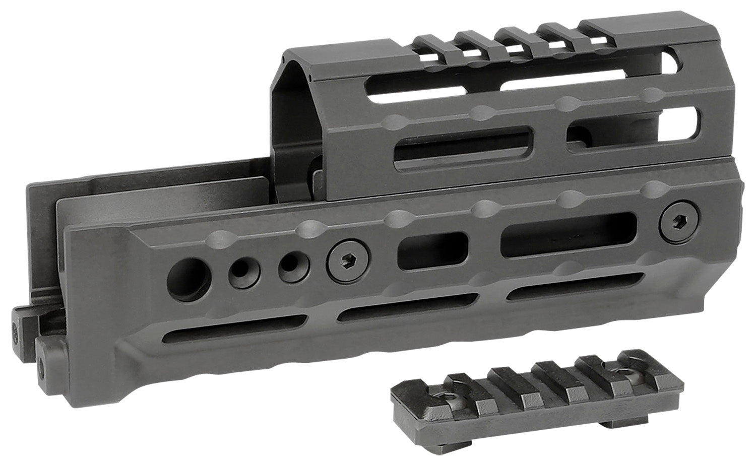 Midwest Industries AK Alpha 6" M-LOK Drop-In Aluminum Handguard Black Hardcoat Anodized